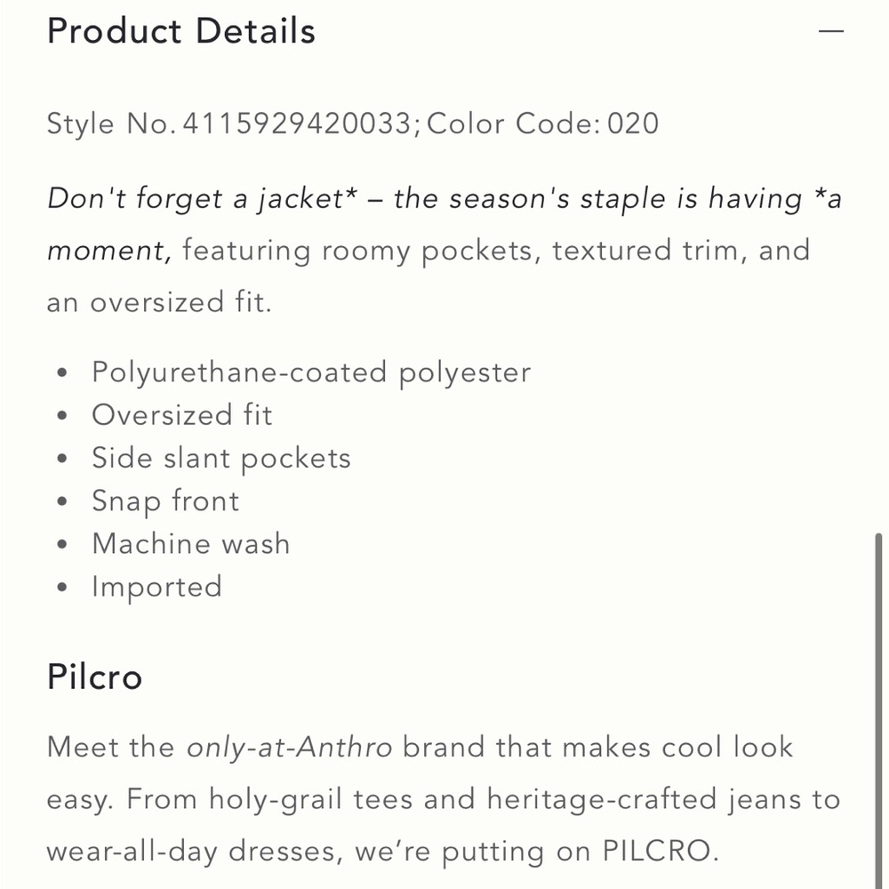 Pilcro Oversized Washed Faux Leather Jacket - Picture 6 of 6
